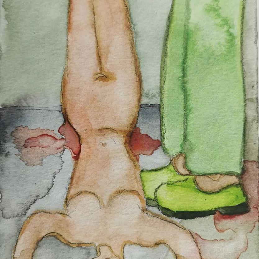 Inaugenscheinnahme 2 22025, 20 x 10 cm, Aquarell auf Papier