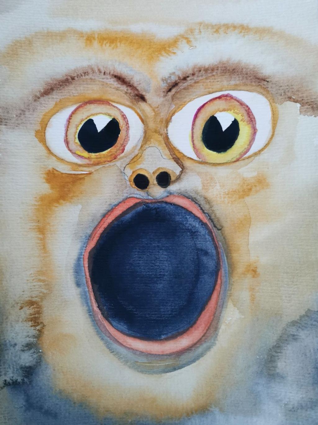 "Maki Macaco Monkey" 2/2025, 24 x 17 cm, Aquarell auf Papier