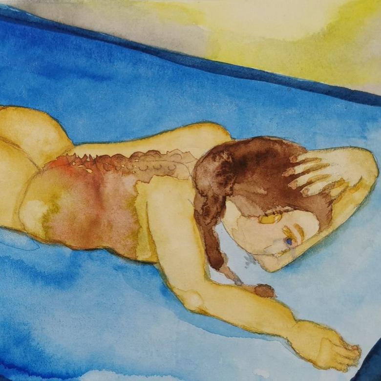 "Lebenspause 3" 2/2025, 17 x 24 cm, Aquarell auf Papier