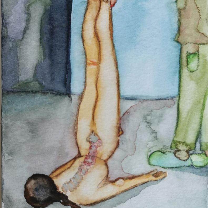 Inaugenscheinnahme 1. 22025, 20 x 10 cm, Aquarell auf Papierjpg