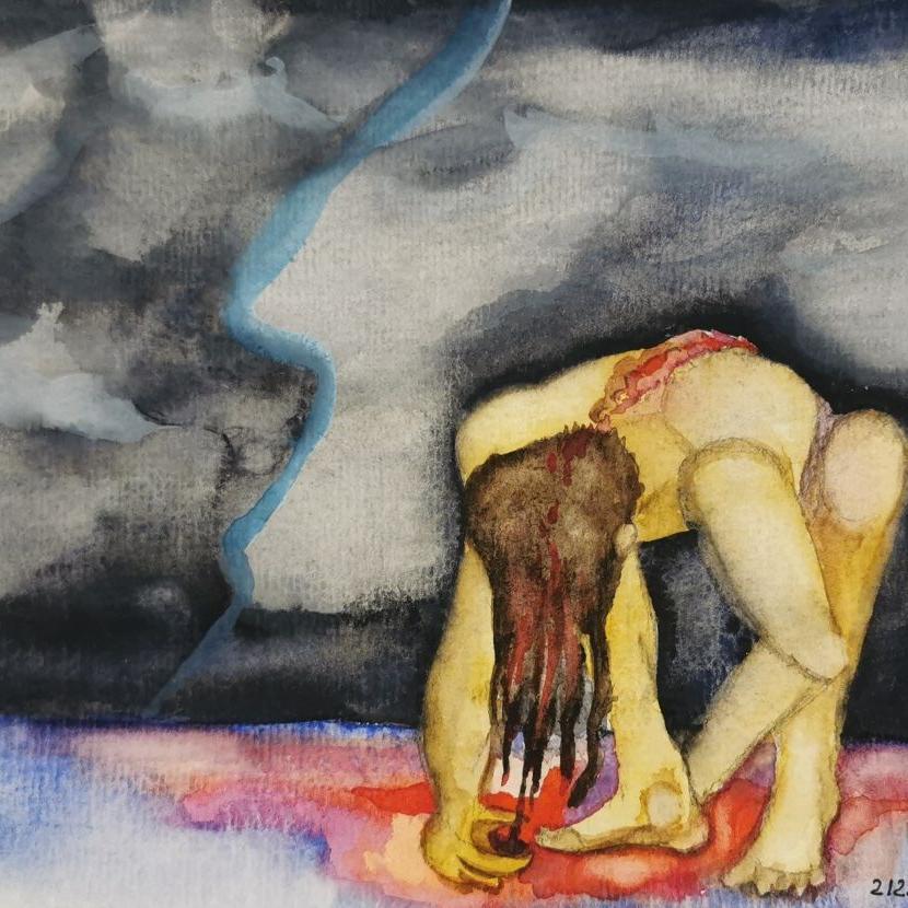 Reinigung 22025, 17 x 24 cm, Aquarell auf Papier