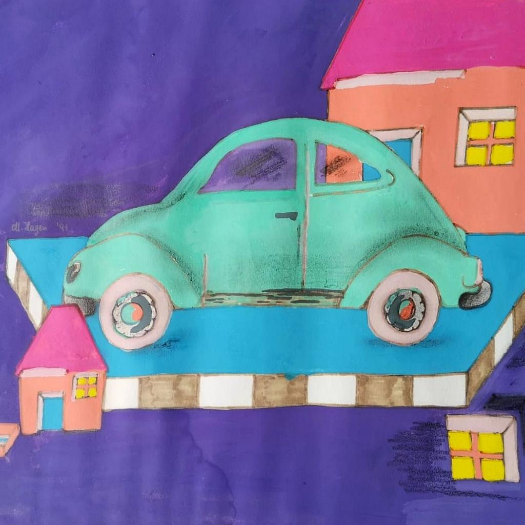 "Popart Käfer" 6/1995 27 x 34,7 cm, Gouache auf Papier