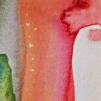 "Wichtel" 12/2025, 7,5 x 5cm, Aquarell auf Papier